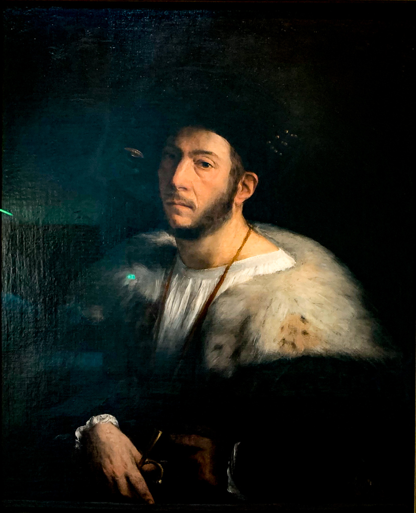 Portrait of a Man GIOVANNI DI LUTERO, called DOSSO DOSSI
Italy 1518-20, H. 95, W. 77 cm; oil on canvas, Musée du Louvre 