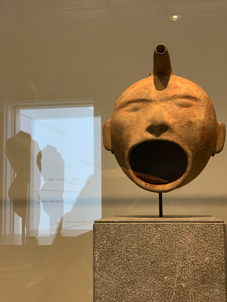 Vase in the form of a human face
Guatemala 300BCE-100CE, H. 25cm; terracotta, MUSÉE DU QUAI BRANLY-JACQUES CHIRAC