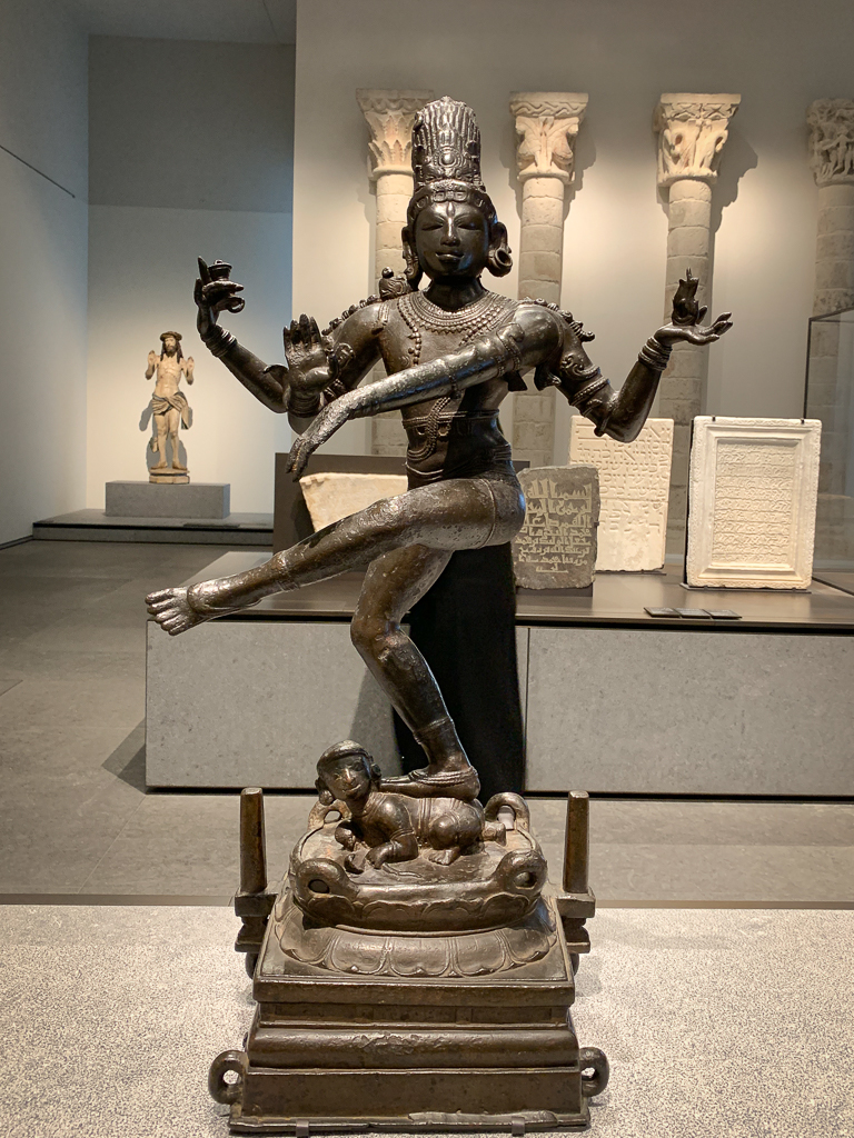 Maitreya, a Buddha in a time yet to come, Nepal, 1100–1200, H. 52 cm; copper gilt, semiprecious stones, Louvre Abu Dhabi, LAD 2014.033