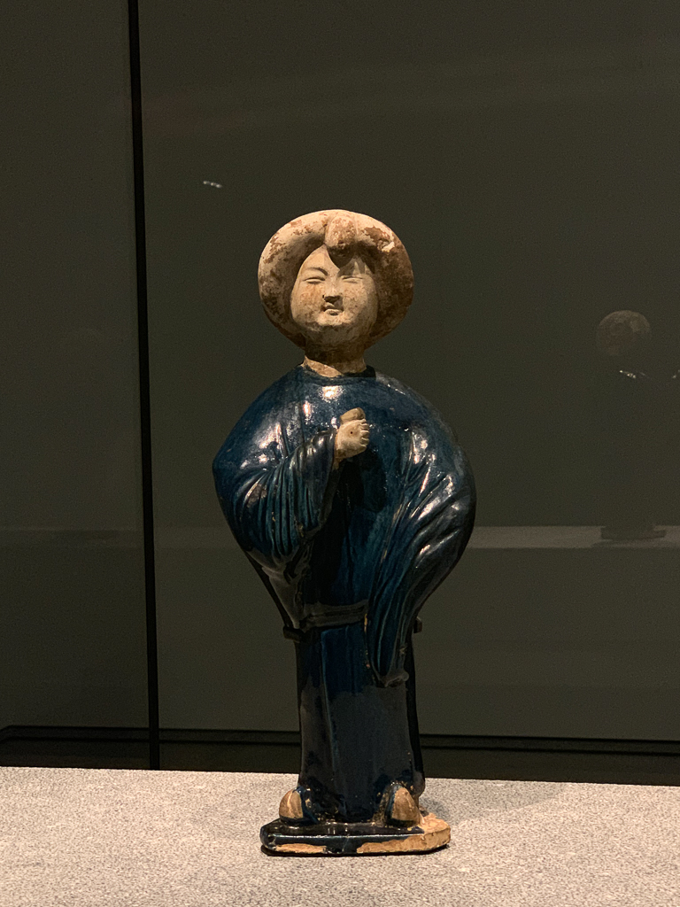Lady of the court, called the Blue Lady
China 700-800, H. 39 cm; glazed ceramic, Musée national des arts asiatiques - Guimet 